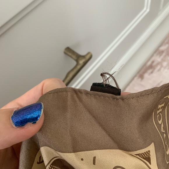 Y2K Vintage Early 2000’S COACH Silk Monogram Brown Scarf Bandeau Handkerchief - Picture 5 of 15